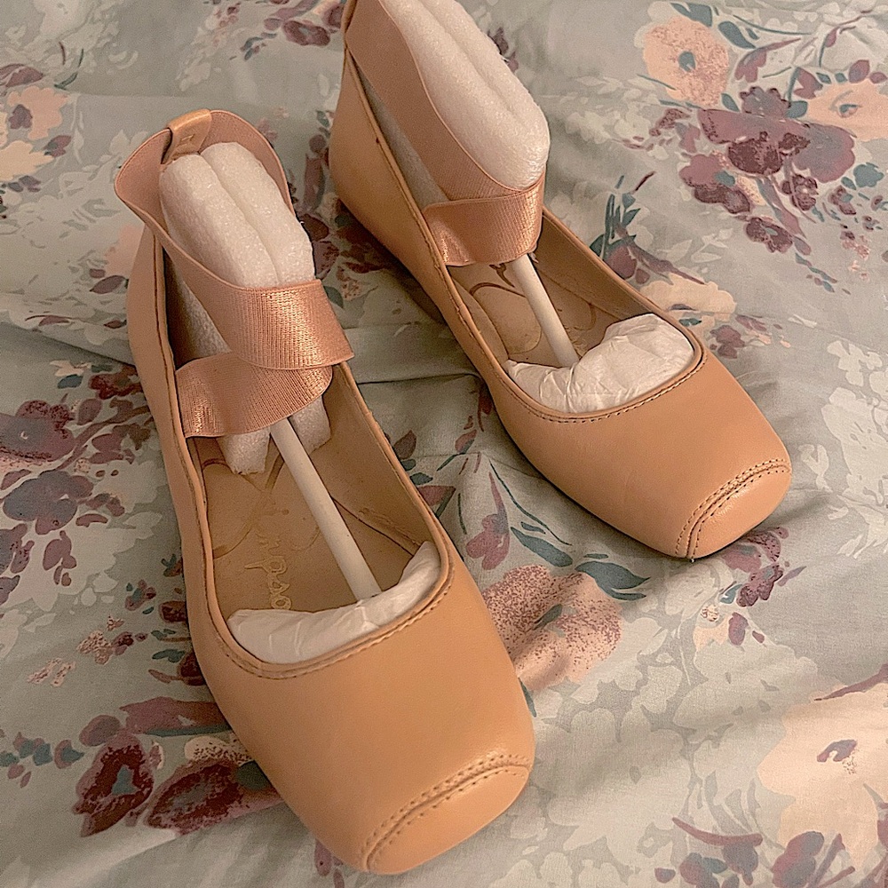 Jessica Simpson Women Mandalaye Criss-Cross Ankle Strap Ballet Flats 6M/36